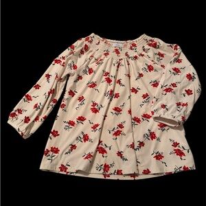 Old Navy Kids Floral Blouse - Cream and Red